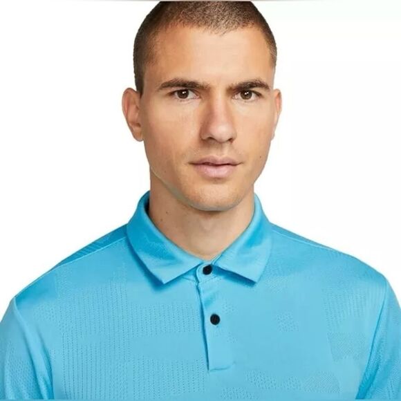 Nike Dri-FIT Tour Golf Polo Shirt Blue Lightweight - Picture 3 of 10